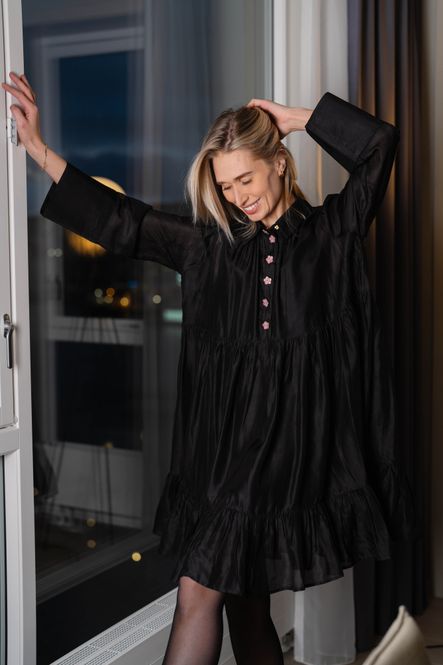 Hovedbilde Striped Organza Shirt Dress Black 