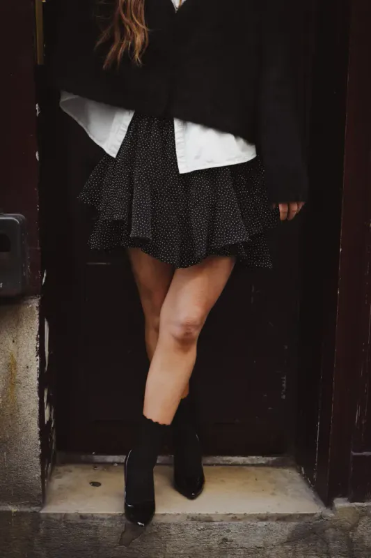 Stardust Skirt Shorts Black & Silver 