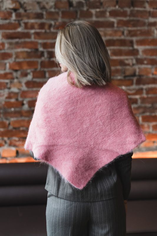 Hairy Knit Scarf Pink 
