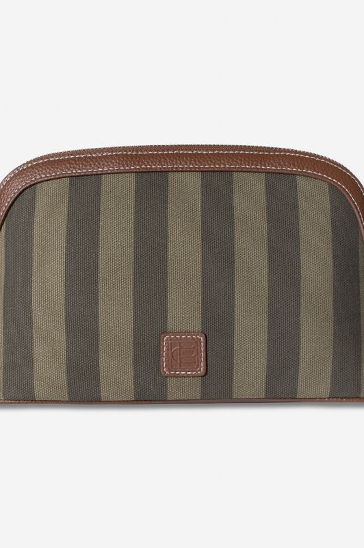 Cosmetic Pouch Large Green Stripe 