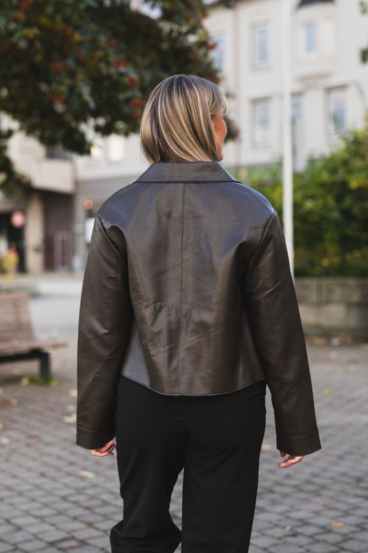 Romana Faux PU Jacket Brown 