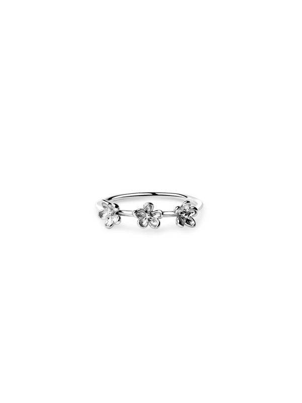 Triple Flower Ring Silver 