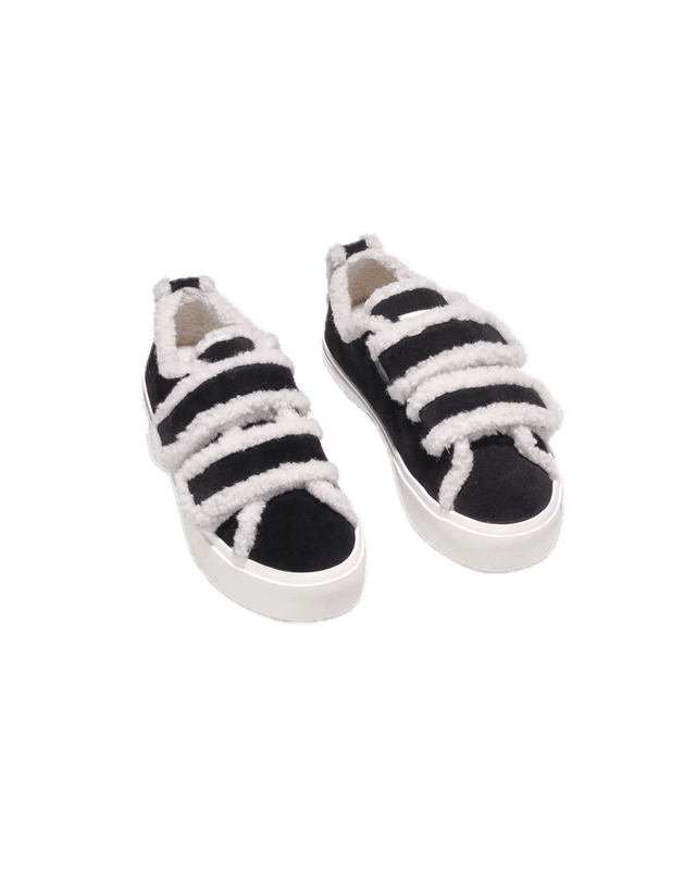 Shearling Low Velcro Black 