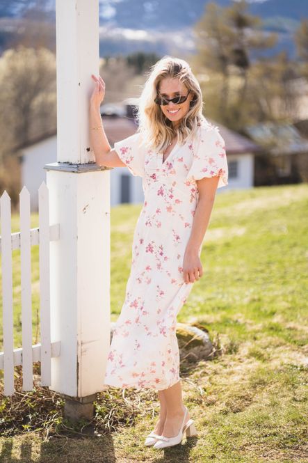 Hovedbilde Illana Sateen Print Dress Creme 