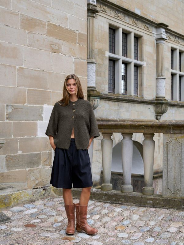 Benuta Fluffy Knit Cardigan Army 