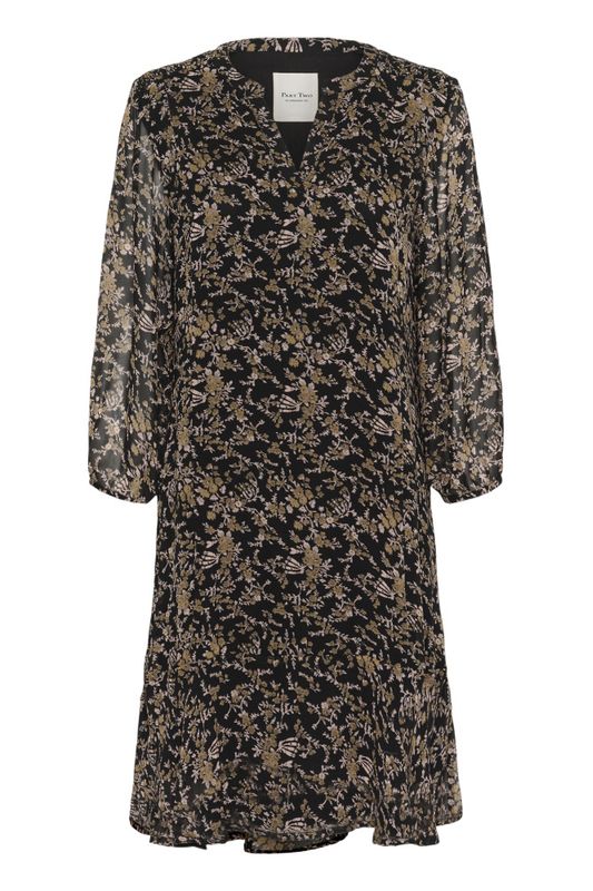 Elkas Dress Black Flower Bouquet Print