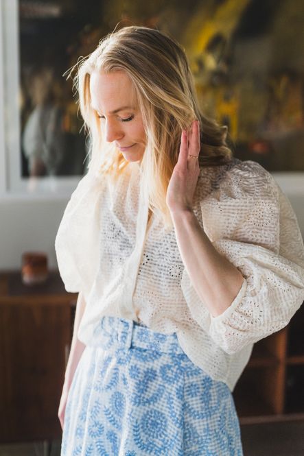 Hovedbilde Checks Blouse Offwhite 