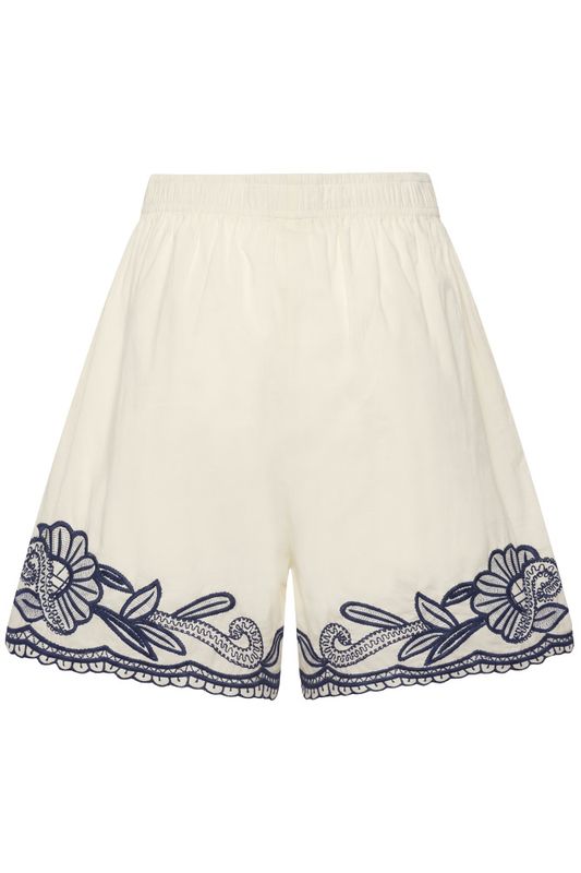 Bitja Shorts Whisper White W Blue Emb