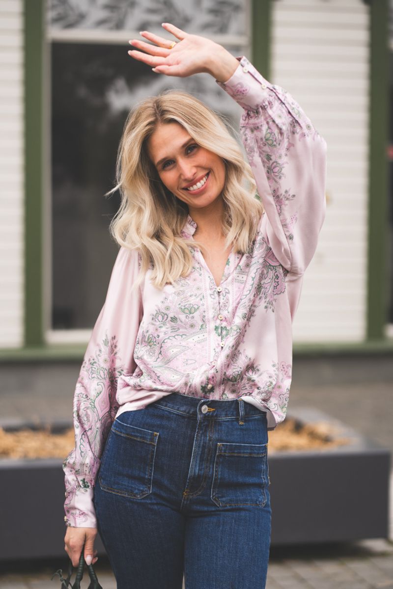 Massima Paisley Border Blouse Rose 