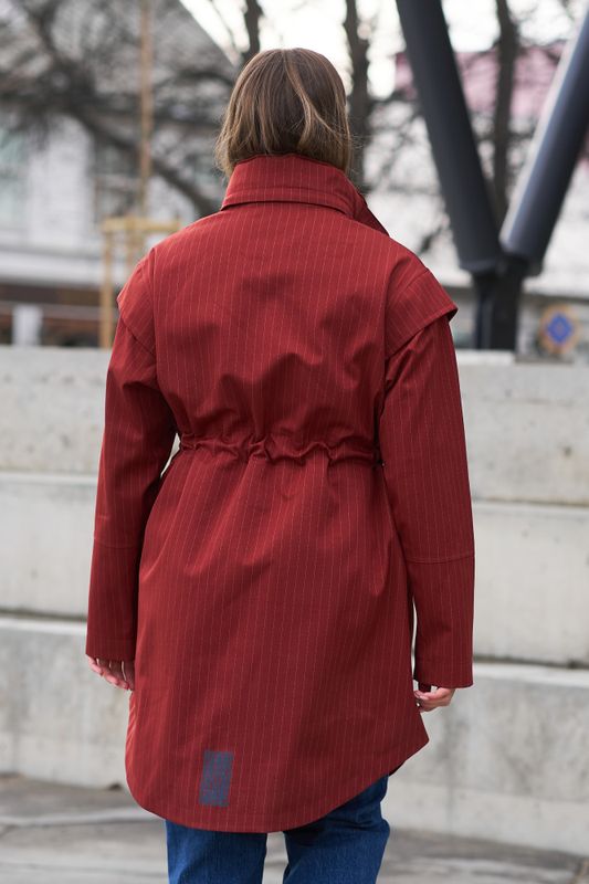 Monsun Coat Russet Pinstripe