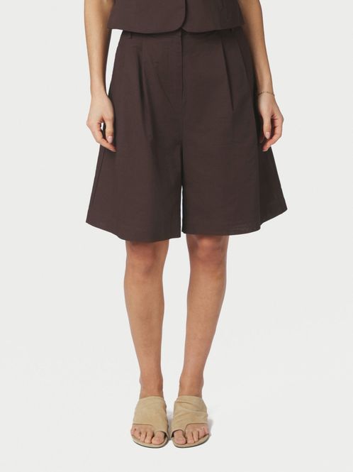 Hovedbilde Nika Linen Shorts Dark Brown 