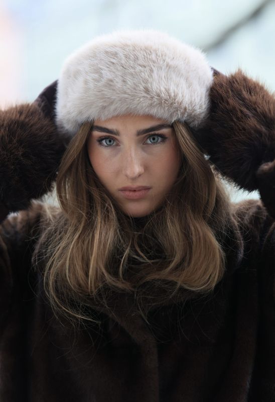 Faux Fur Head Band Beige