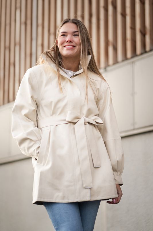 Rossby Coat Beige Denim 