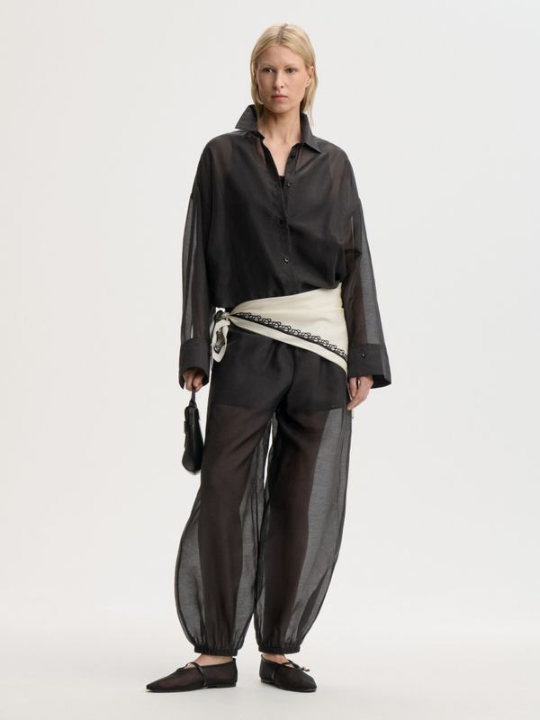 Lumas Silk Organza Trousers Black 