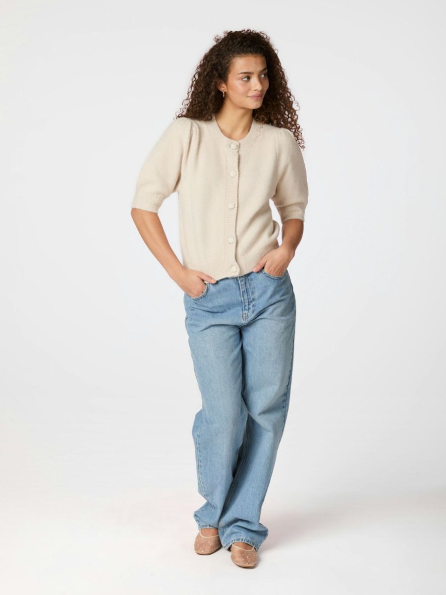 Trudy Deco Knit Cardigan Ivory