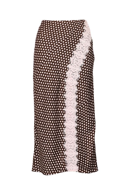 Satin Skirt Blush Dots 