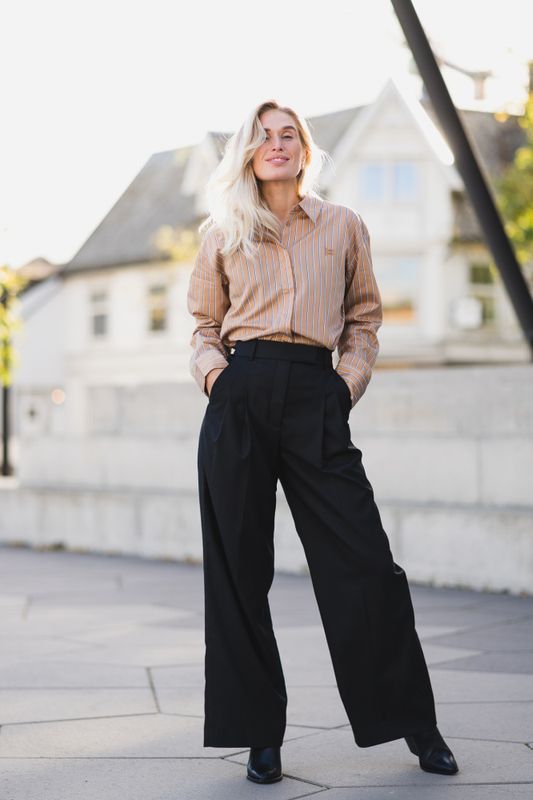 Lume Shirt Cognac Stripe 