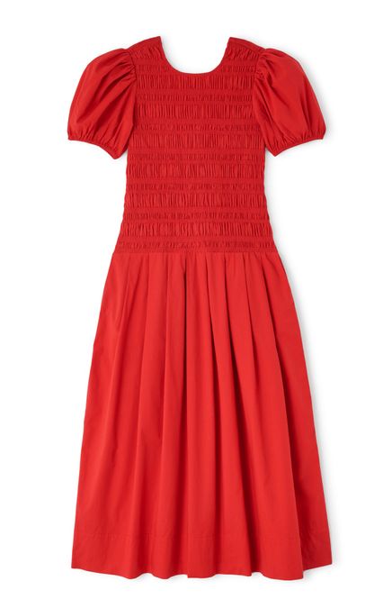 Hovedbilde Stretch Cotton Long Smocked Pleated Dress Goji ...