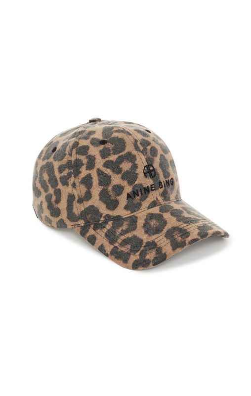 Jeremy Baseball Cap Black And Brown Leopard 