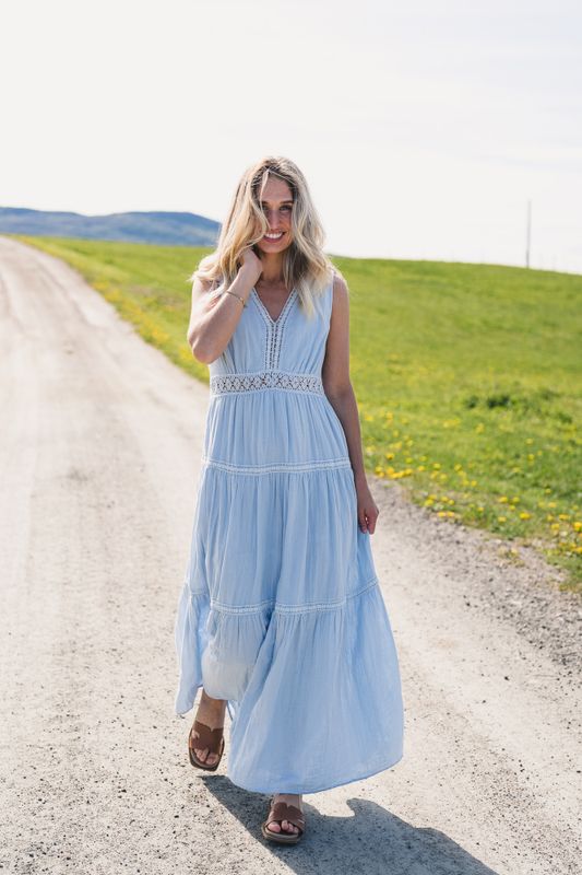 Anni LS Ankle Dress Skyway