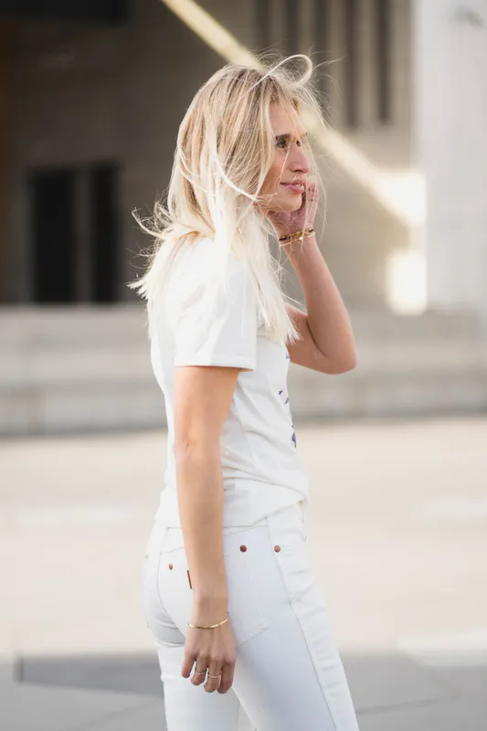 Ringer Tee Worn White 