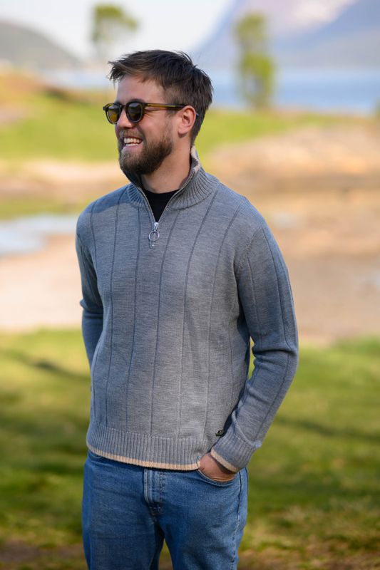 Haakon Half-Zip Sweater Grey 