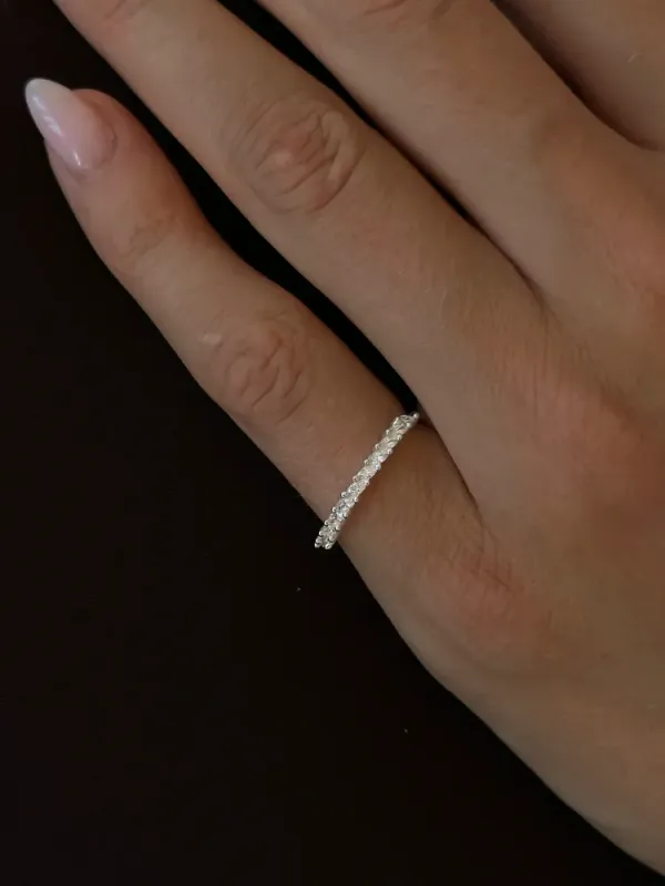 Marquise Stacker Ring Silver