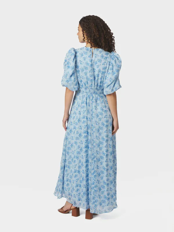 Kikka Chiffon Flower Dress Light Blue 