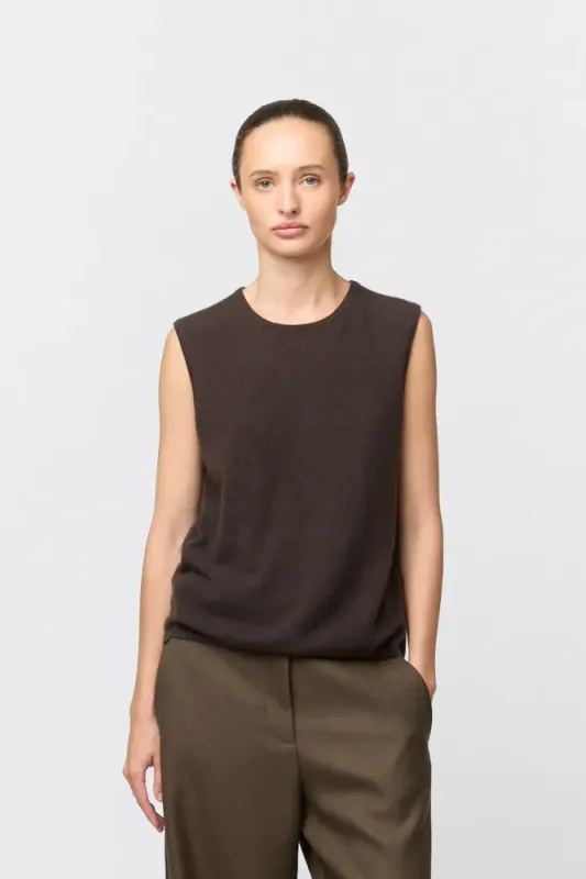 Classic Cashmere Tank Chocolate