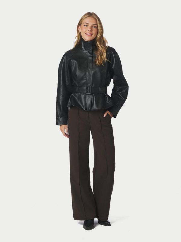 Jaclyn Faux Leather Jacket Black 