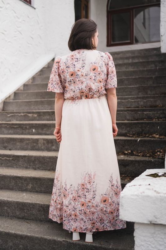 Serna Flower Print Dress Burned Powder 