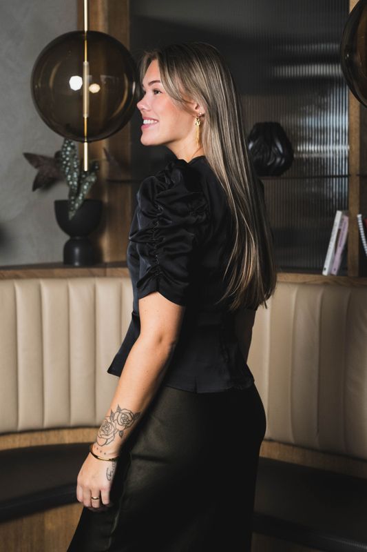 Benua Heavy Sateen Blouse Black 