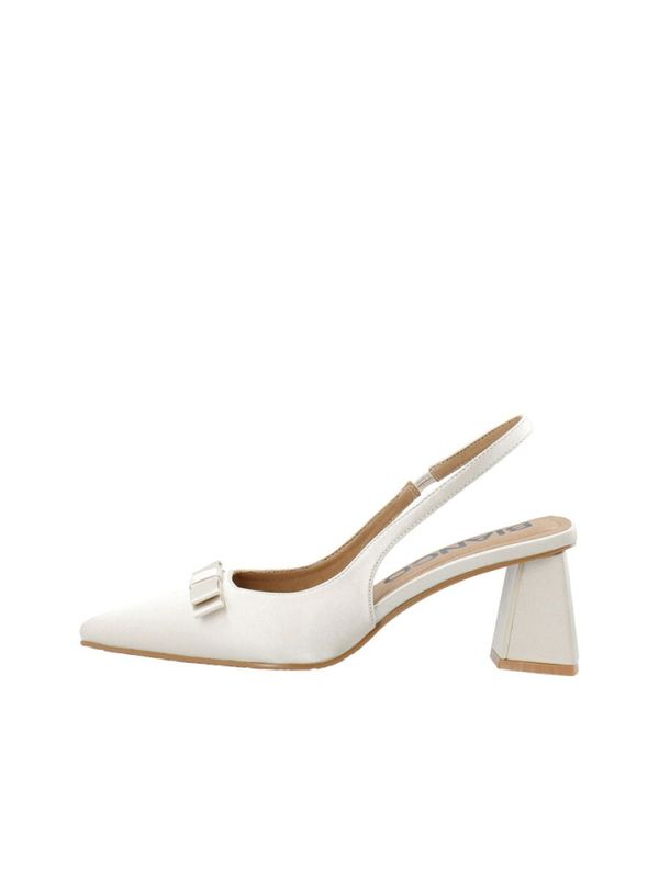 Maralyn Bow Slingback Satin Offwhite 