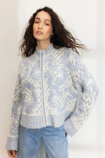 Hovedbilde Briana Zip Knit Light Blue 
