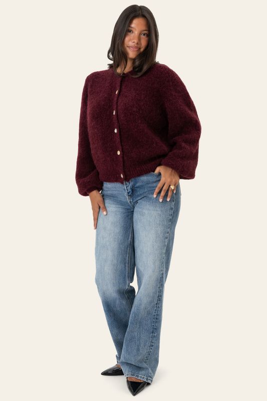 Melinaic Cardigan Bordeaux