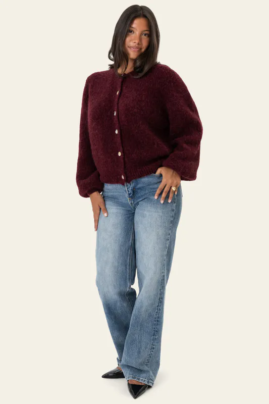 Melinaic Cardigan Bordeaux