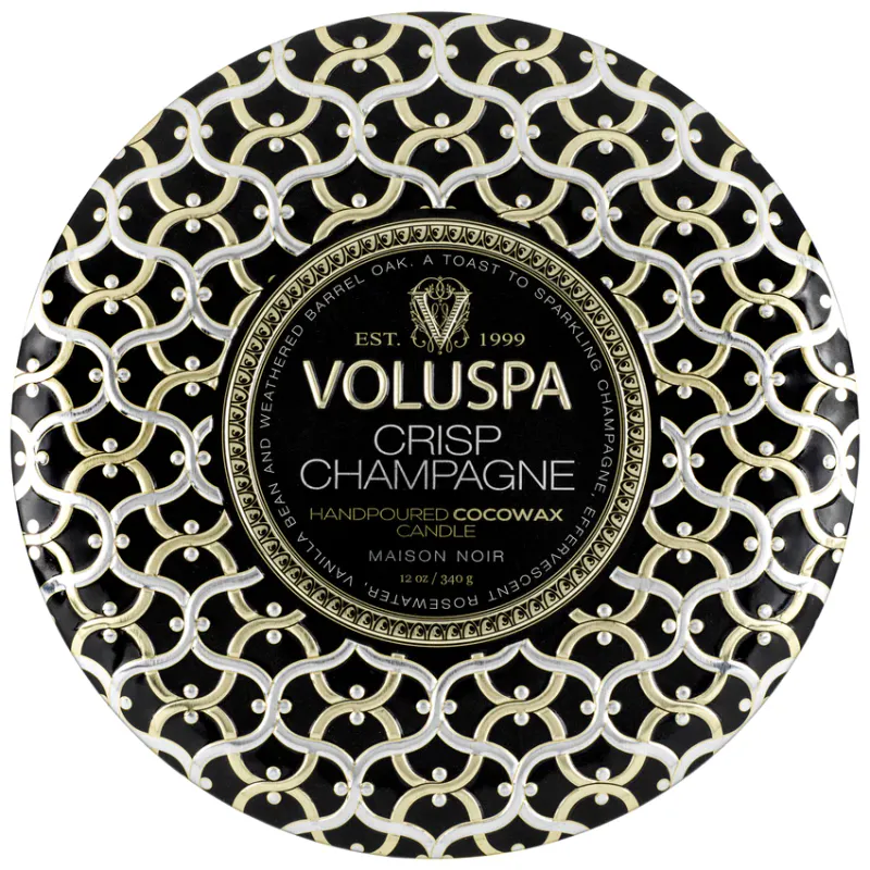 3 Wick Tin Candle Crisp Champagne 