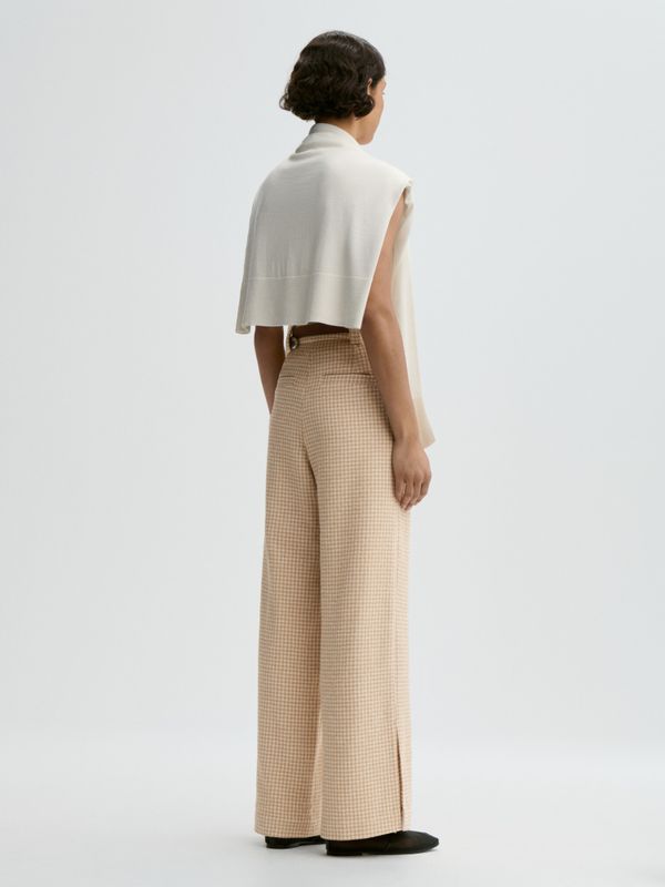 Cimas Boucle Trousers Beige Houndstooth 