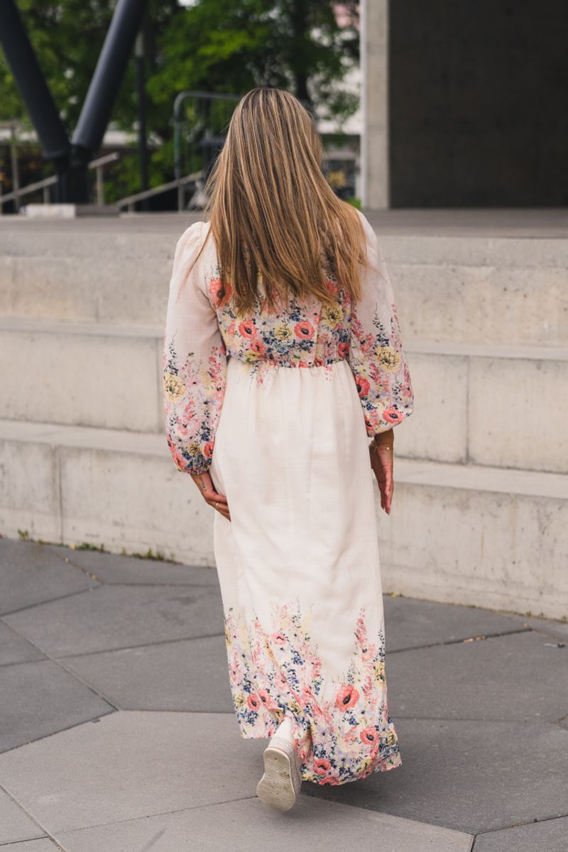 Silfi Flower Print Dress Creme 