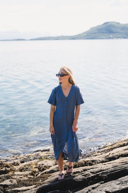 Hovedbilde Viana Ginia 2/4 Dress V Indigo Melange 