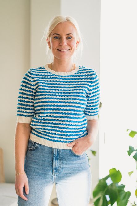 Hovedbilde Stilla Knit Top White W. Blue 