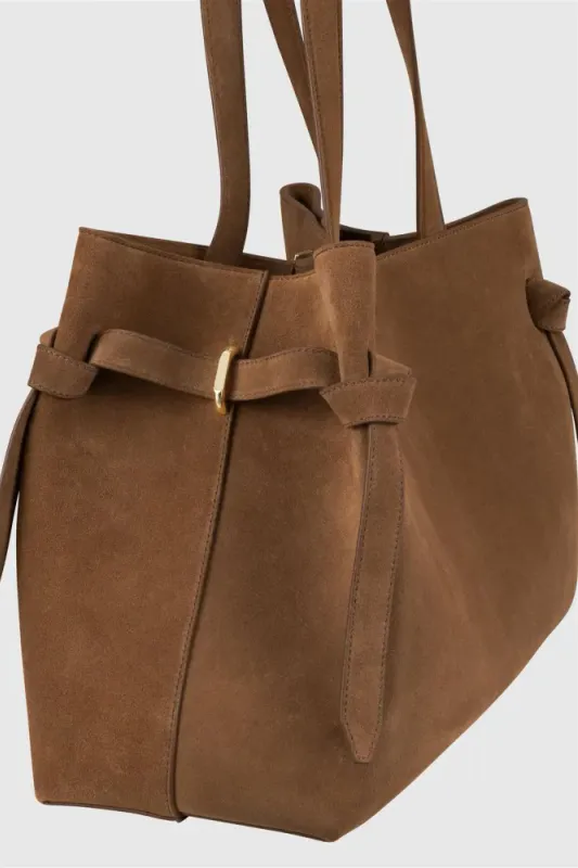 Gyoza Tote Suede Cognac 