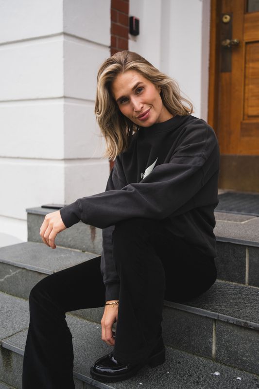 Miles Sweatshirt Tiger Washed Black 