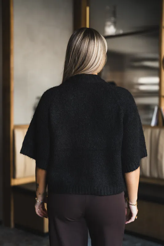 Benuta Fluffy Knit Cardigan Black 