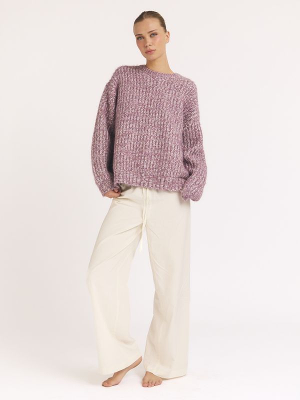 Marled Knit Sweater Purple 