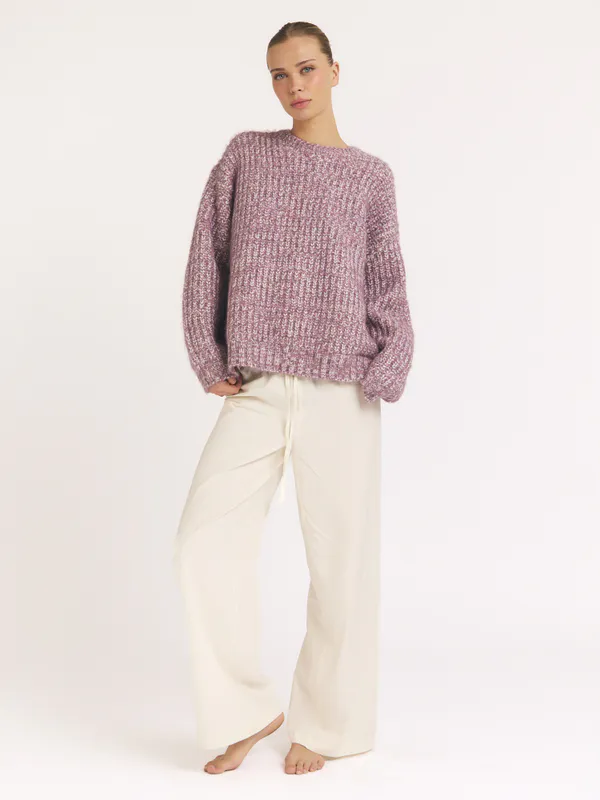 Marled Knit Sweater Purple 