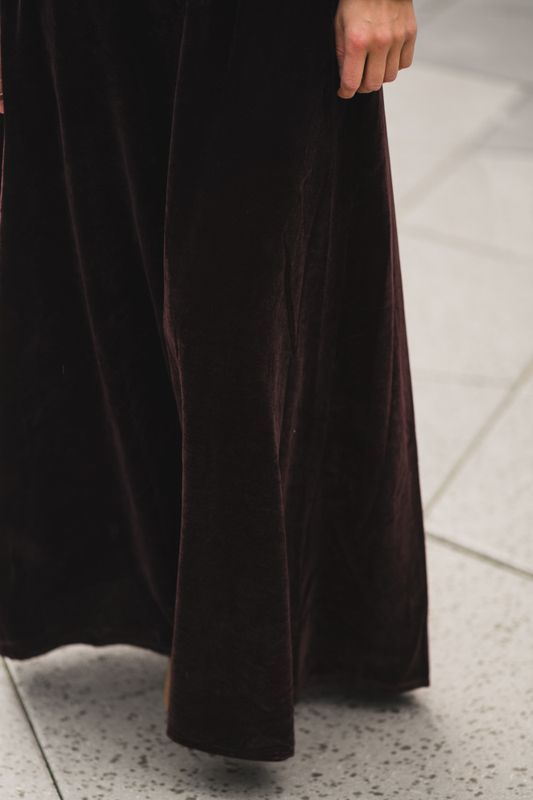 Greta Velvet Long Dress Chocolate 