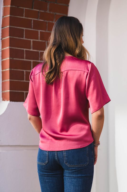 Casadia Heavy Sateen Blouse Cherry Pink 