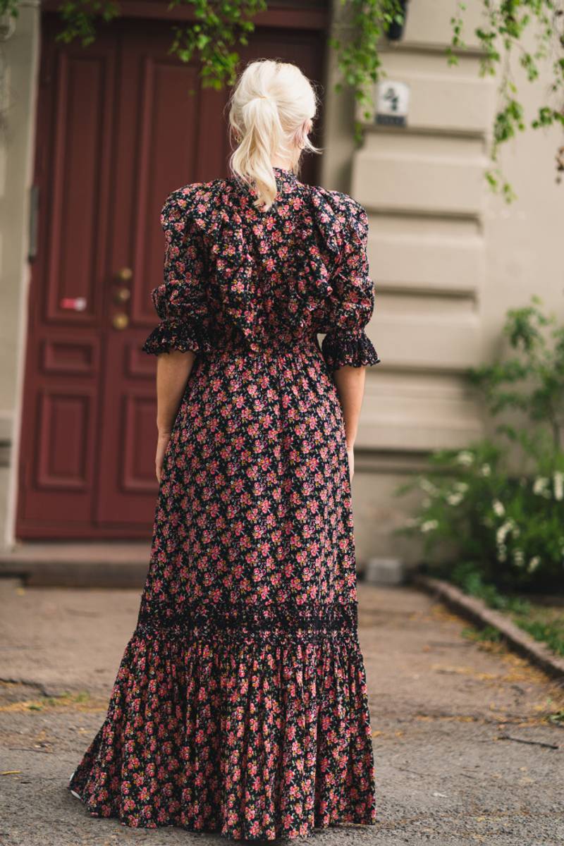 Cotton Slub Button Down Dress Cherry Blossom Vakre Vene