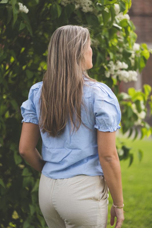 Odesa Linen Blouse Light Blue 